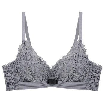 

Elovegirl Back Closure Lace Bralette Female Sexy Bras Solid Color Wire Free Bra Ultrathin Brassiere Push Up Underwear Lingerie
