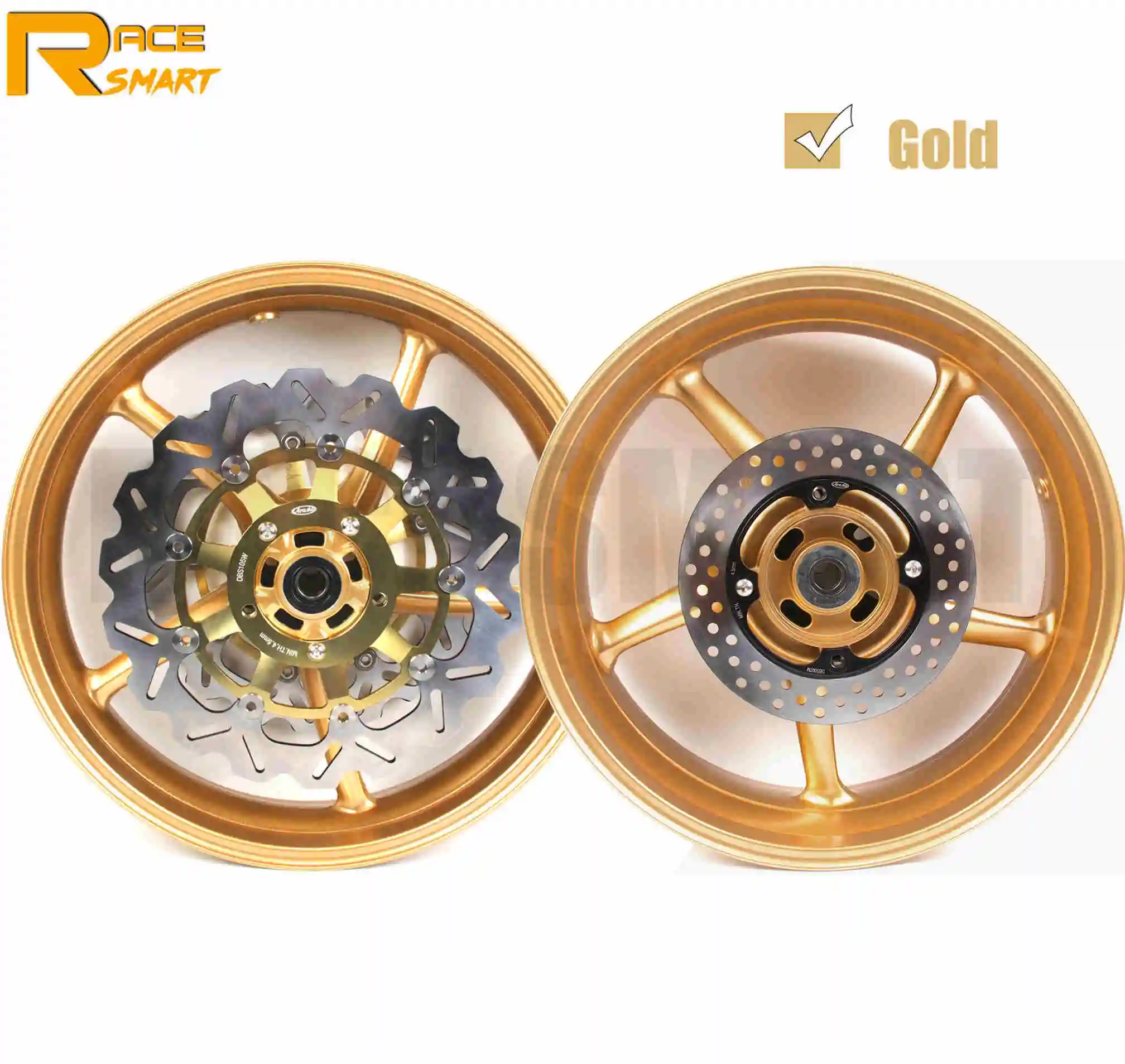 Gold rim Gold disc Для Triumph Daytona 675 2006-2012 мотоциклетные передние и задние колеса обода передние и задние колеса диски тормозных дисков мотоциклы 2009 2010 2011 - Цвет: Gold rim Gold disc