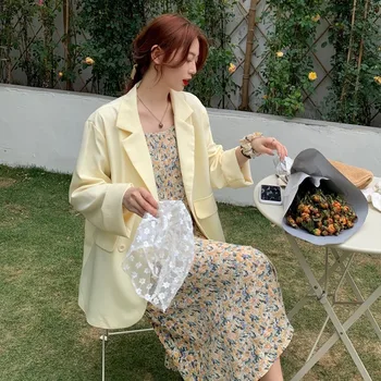 

spring and autumn new fashion sweet net red western style small suit female Korean version loose thin casual small suit jacket