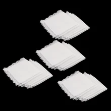 Свадебные кружевные носовые платки, мягкий хлопок, белые носовые платки, 20 хлопчатобумажные носовые платки, Карманный платок для мужчин и женщин