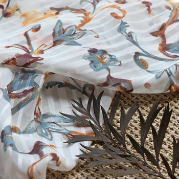 

140cm x50cm 3D flora Print Chiffon fabric soft DIY Cloth handmake DIY wedding fashion women dress marterial