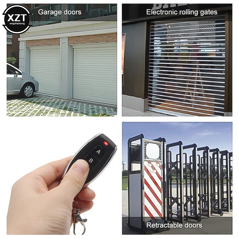

433MHz Garage Door Duplicator Learning Copy Code Wireless Metal 3 Keys Key Fob Control DC 6V Universal Auto Car Alarm System