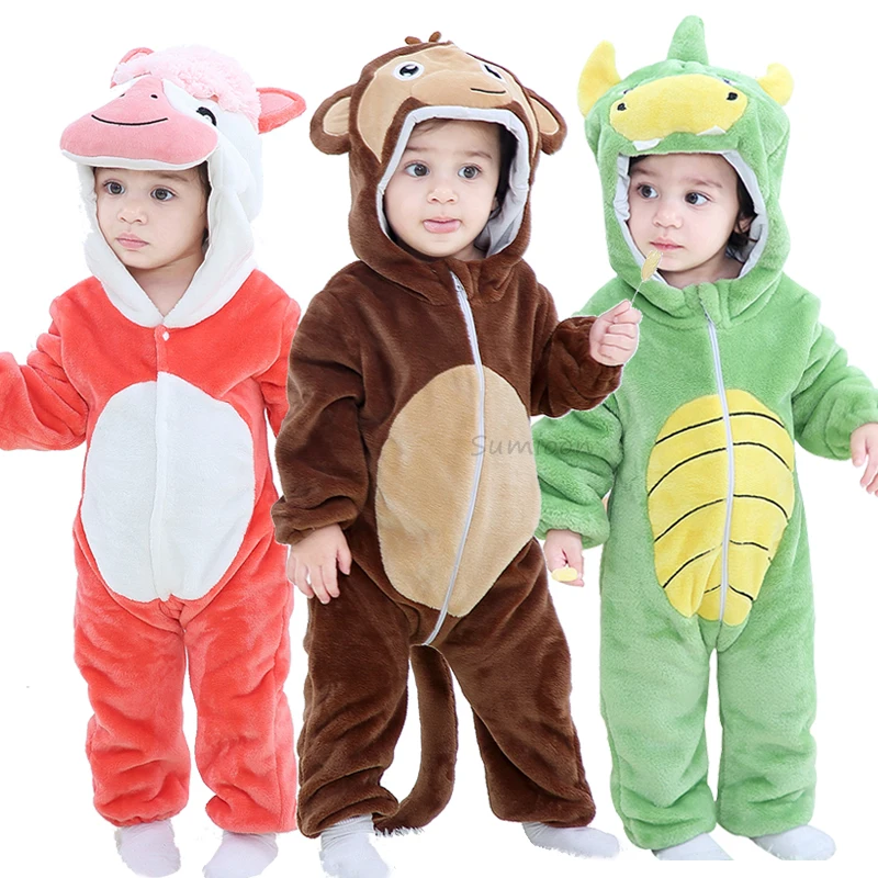 

Baby Rompers Baby Girl Clothes Unicorn Kigurumi Kids Onesie Anime Monkey Cosplay Costume New Born Boy Pajama Flannel Jumpsuit