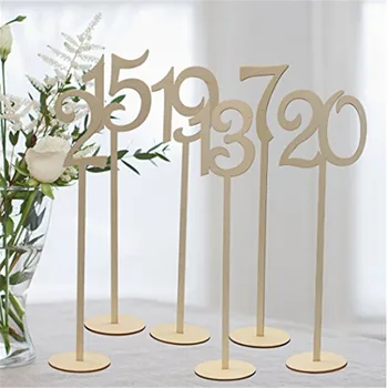 

10pcs/pack Hot Style Wooden Wedding Supplies Wedding Place Holder Table Number Figure Card Digital Seat Decoration
