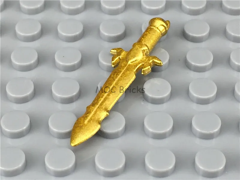 10 компл./лот кубики MOC DIY Окрашенные золотые панцири шлем Меч Набор оружие