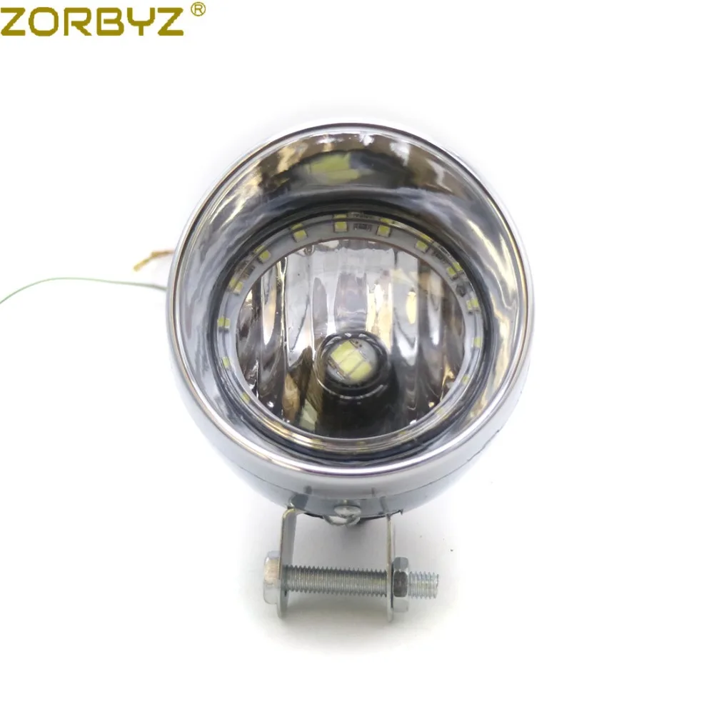 ZORBYZ мотоцикл хром Светодиодный точечный светильник, противотуманный светильник с белым ангельским глазом для Harley Honda Yamaha на заказ