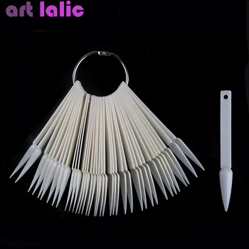 

Nail Art Fan Shaped Display Card False Nail Template polish Gel Color Swatches Plastic Manicure Foldable Practice Board Tool