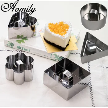 

Amoliy Stainless Steel Cake Mold with Push Piece Mousse Ring Dessert Molds Cupcake Mold Chocolate Bakeware Cake Decorating Tools