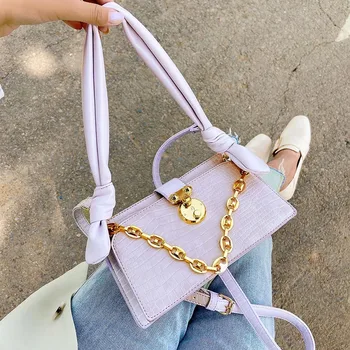

Stone Pattern Chain PU Leather Shoulder Bags for Women New Summer Elegant Female Handbags Solid Color Ladies' Travel Tote Bags