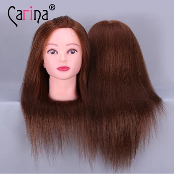 

Hairdressing Head For Hairstyles 45cm 100% Real Hair Mannequin Head With Natural Hair Doll Training Head Hairdresser Practice