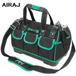 AIRAJ Bolsa de herramientas 16/18/20 pulgadas, tela Oxford 1680D, gran capacidad, bolsa de electricista impermeable, bolsa inferior de plástico, herramientas