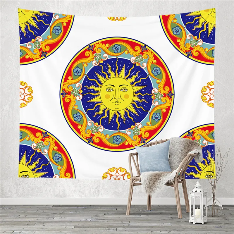

Fuwatacchi Wall Hanging Tapestry Geometric Pattern Home Decoration Accessories Painting Boho Blanket Yoga Pad Tapestries 130X150