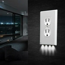 Capa de saída de luz led dupla, prática, durável, para parede, luz noturna, sensor de luz ambiente, corredor, quarto, 1 peça