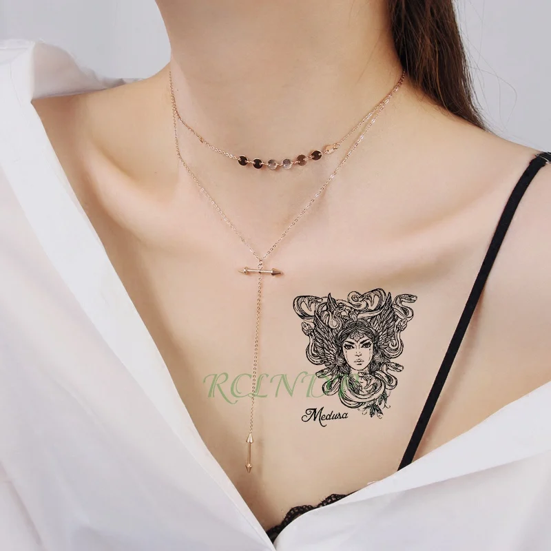 Водостойкая временная татуировка наклейка Сейлор Мун сексуальная любовь Татуировка ожерелье тату наклейка s флэш-тату поддельные татуировки для девушек женщин - Цвет: Прозрачный