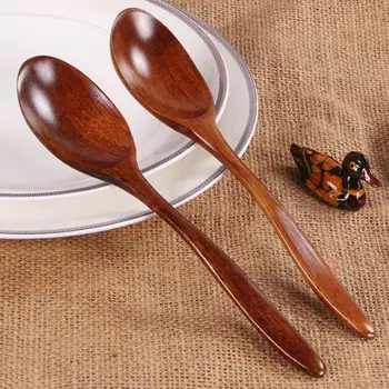 

Hot Sale Wooden Milk Honey Soup Spoon Solid Wood Tableware Long Handle Teaspoon Coffee Spoon Stir Stick Kitchen Accessories Sets