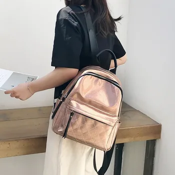 

2020 new shoulder bag women's fashion sweet casual bright leather backpack ladies