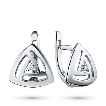 

Silver earrings with diamonds e0601sg06200109
