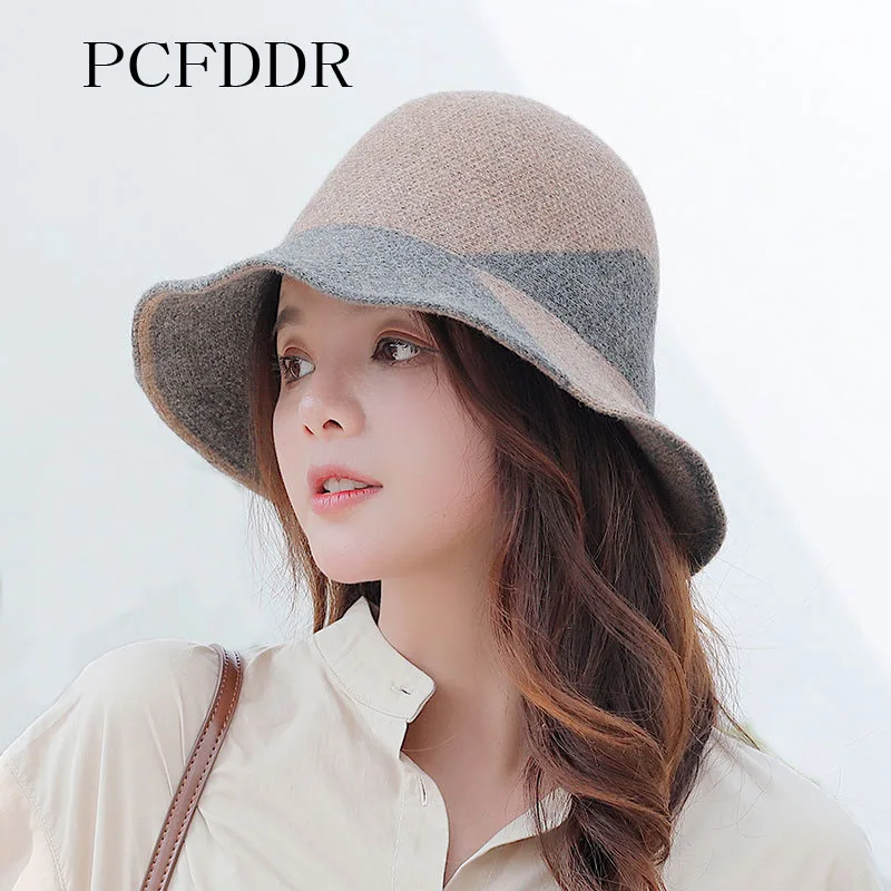 PCFDDR Рыбацкая шляпа женская осенняя и зимняя Корейская шерстяная Ретро шляпа женская теплая шапка для отдыха