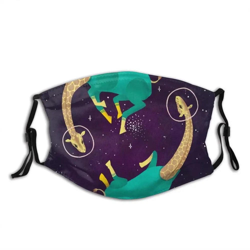 Spazio Giraffe Divertente Stampa Riutilizzabile Pm2.5 Filtro Viso Maschera Spazio Giraffe Animali Spazio Animali Scifi Painiting Carino Galleggiante