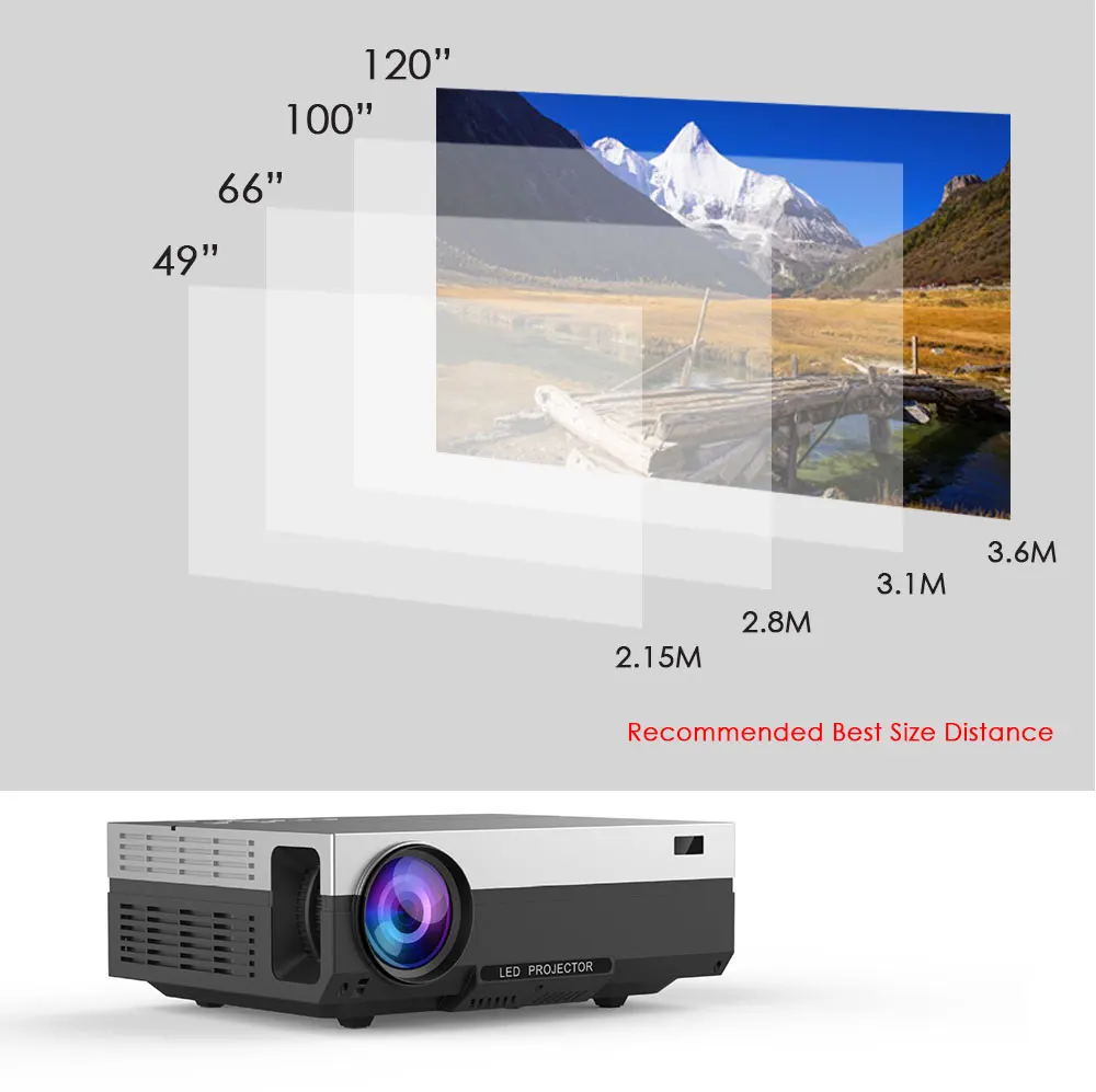 Проектор ALSTON T26 серии Full HD 1080P 6500 люмен 4K домашний кинотеатр HDMI VGA USB ТВ T26L T26K