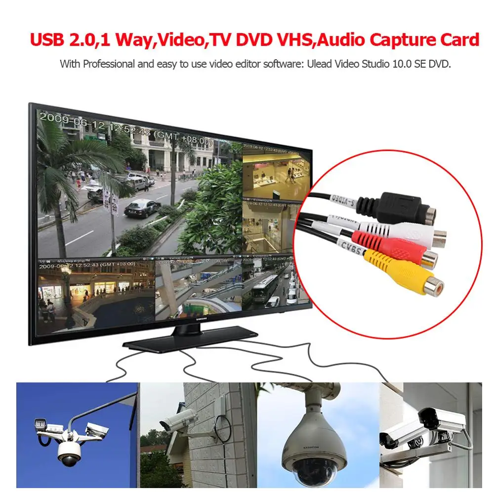 USB 2,0 Easycap Видео Аудио Захват USB порт 1 способ Видео ТВ DVD VHS Аудио Захват адаптер карта для компьютера ПК