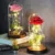 LED Beauty And The Beast Red Rose In Flask Glass Вечные Розы Для Рождественских Подарков Семейное Украшение Подарок На День Святого Валентина