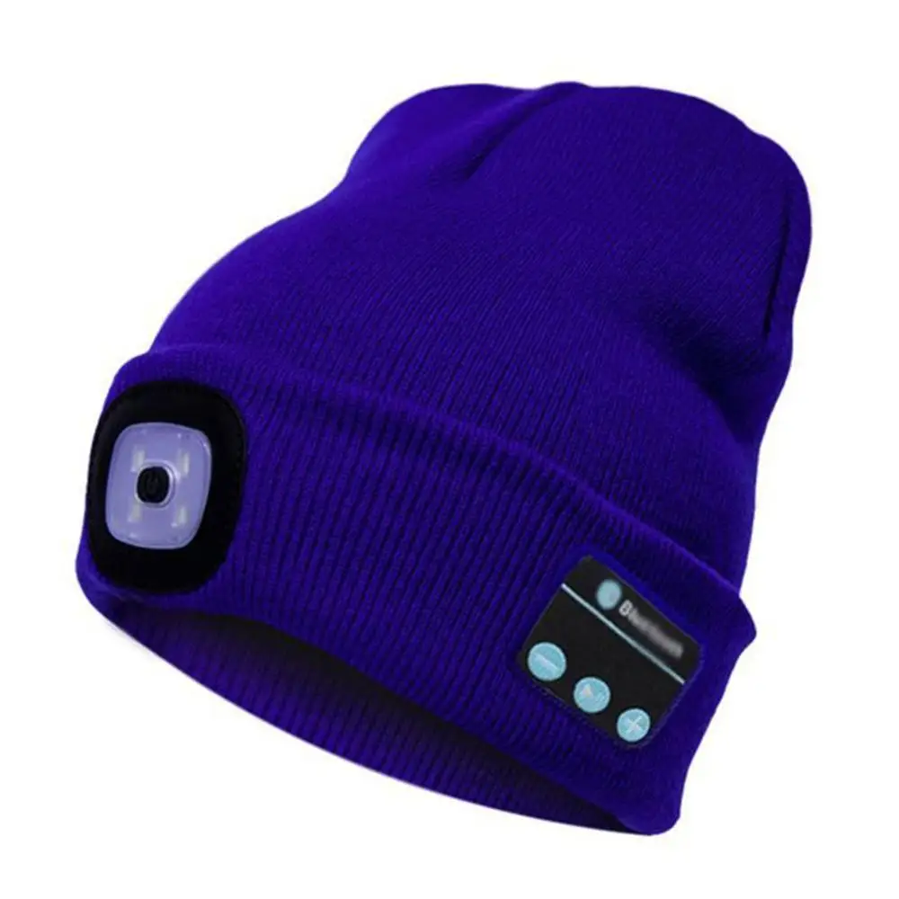 Светильник ed Bluetooth Beanie USB Перезаряжаемый беспроводной музыкальный головной убор ультра яркий 4 светодиодный водонепроницаемый светильник для кемпинга
