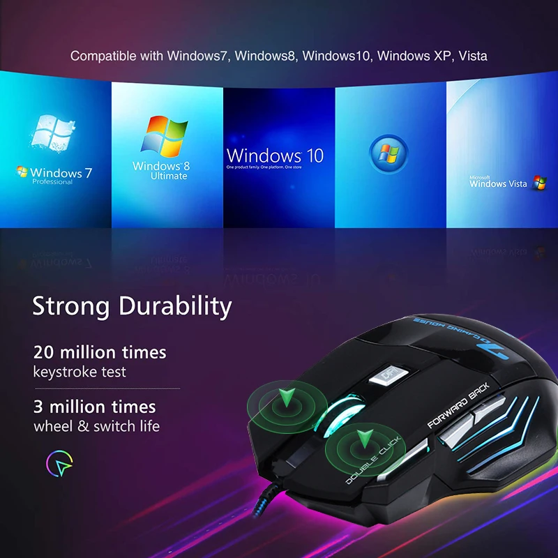 Gaming keyboard and Mouse Wired Noiseless Russian keyboard with backlight PC Gamer kit 5500Dpi Silent Mouse Gaming Set