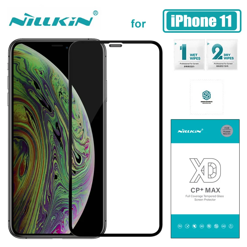 for iPhone 11 Pro Max Glass Nillkin XD CP+ Max Full Cover 3D Tempered Glass Screen Protector for iPhone 11 Pro Max HD Glass Film