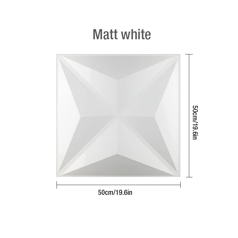 Matte white 4 шт./партия 50x50 см 3D Настенная Наклейка 3D настенная панель Алмазная блестящая Звезда резьба по дереву цветок тисненый перламутровый красочный свадебный - Цвет: Matte white
