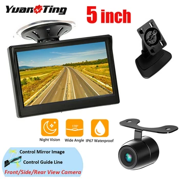 

YuanTing 5 inch Color TFT LCD Car Monitor Display with Rear View Backup Reverse Camera Night Vision Waterproof 12V