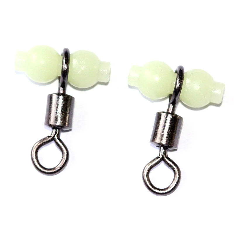 Fishing Tackle Fishing Tools Fishing Swivels 10pcs Fishing accessories Luminous gourd Catch Luminous Cross Line Rolling Fishing Swivel Line Connector Swivel 6056-A