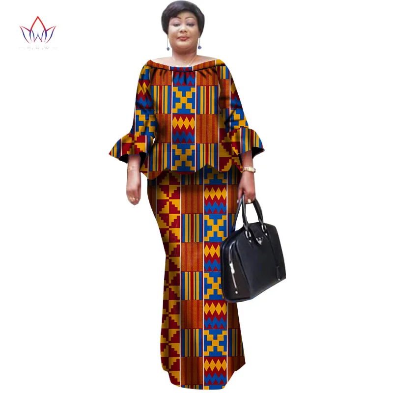 Африканская восковая юбка с принтом наборы для женщин Базен Riche размера плюс традиционная африканская одежда Дашики комплект из двух частей юбка WY1098