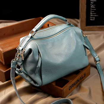

2020 Luxury Women Tote Handbags 100% Genuine Leather Ladies Boston Shoulder Bags High Quality Female Top Handle Messenger Bags