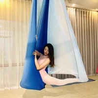 Anti-Gravity Multicolour Yoga hammock Flying Swing 5m fabrics Yoga Belts For the yoga Exercise Air Swing Bed Trapeze Yoga studio 1