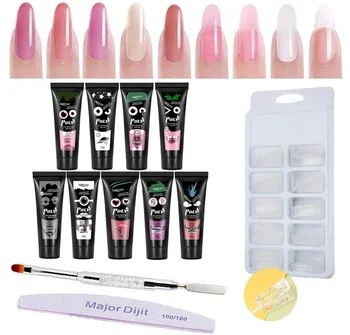 

13pcs Poly Gel Nail Kit 15ml Quick Building Poly Gel Gel Nail Polish For Nail Extensions Acrylic Gel Polish Nail Art Set