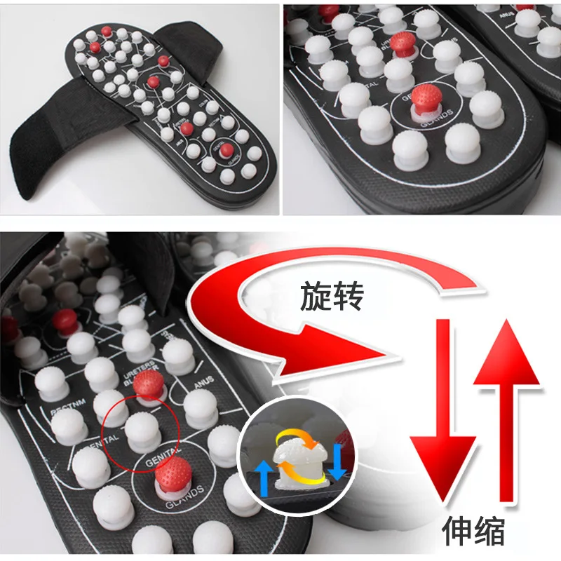 Massage Slippers Acupoint Massage Slippers Sandal For Men Feet Chinese Acupressure Therapy Medical Rotating Foot Massager Shoes Unisex 698