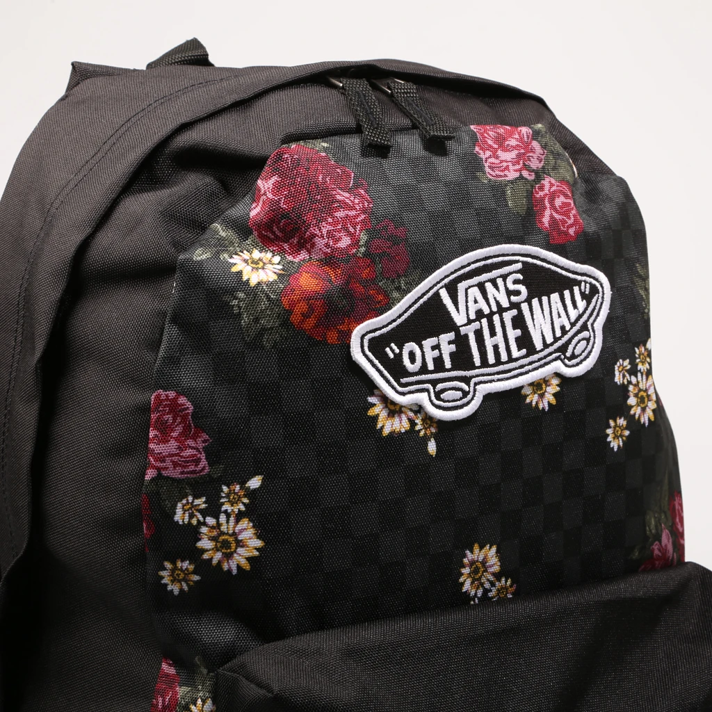 vans realm black canvas backpack