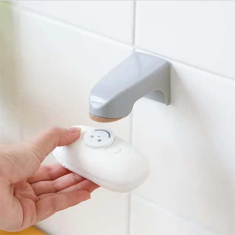 

VIERUODIS Bathroom Creative Magnet Soap Dispenser Wall Mounted Bathroom Punch Free Plastic Soap Box Kitchen Sponge Storage Tool