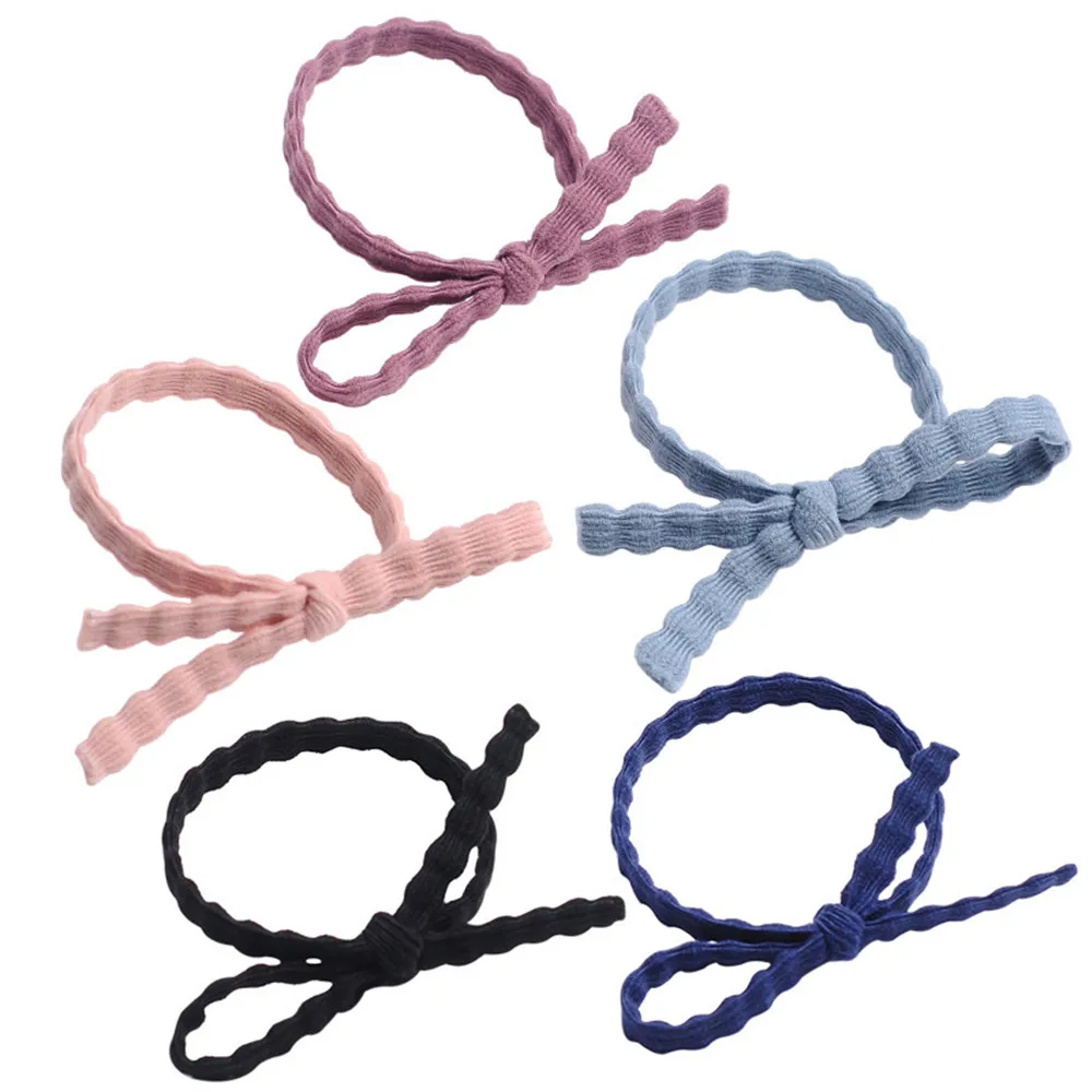 

Japanese And Korean Version Of Hand Knotted Large Bow Hair Rope Rubber Band Elastic Head Rope Girls Hair Accessories