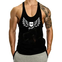 Amazon спортивные упражнения повседневная печатная быстросохнущая дышащая щель мышцы Brother тренд фитнес-жилет