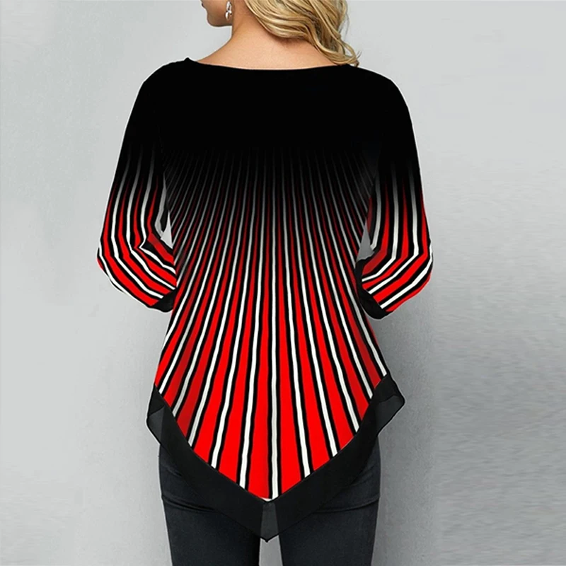 2020 Spring New Women Irregular Shirt Long Sleeve Casual Print 3D Tee Shirts V Neck Long Sleeve Blouses Female Clothes Plus Size 2020 Spring New Women Irregular Shirt Long Sleeve Casual Print 3D Tee Shirts V Neck Long Sleeve Blouses Female Clothes Plus Size
