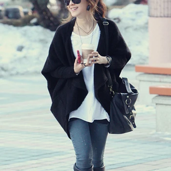

Korean loose women's sweater solid color bat sleeve large size fashion 2020 knitted cardigans female wholesale 50086