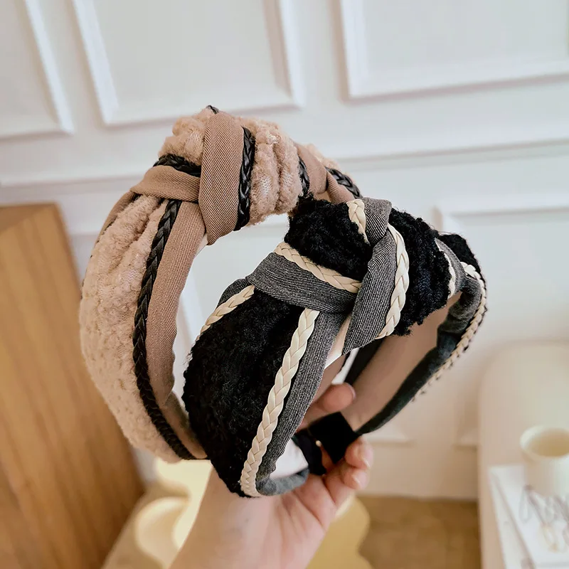 

Women Hair Headbands New Casual Hair Accessories Bow Knotted Ladies Fashion Headwear Wide Head Hoop Outdoor Hairband Knot