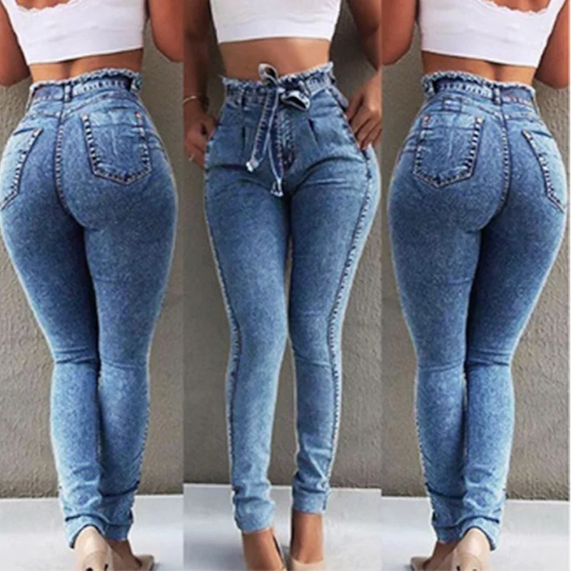 Women jeans High street fashion High Waist High Stretch Slim Pants Calf Length Office Lady Pants Are Classic For Women Women jeans High street fashion High Waist High Stretch Slim Pants Calf Length Office Lady Pants Are Classic For Women