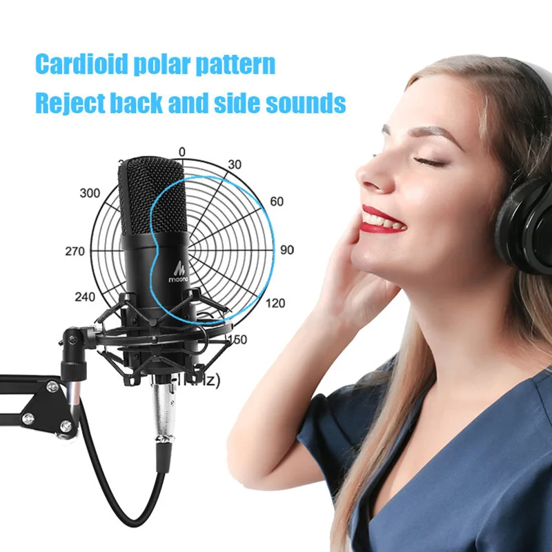 MAONO Condenser Microphone Professional Podcast Studio Microphone Audio 3.5mm Computer Mic for YouT