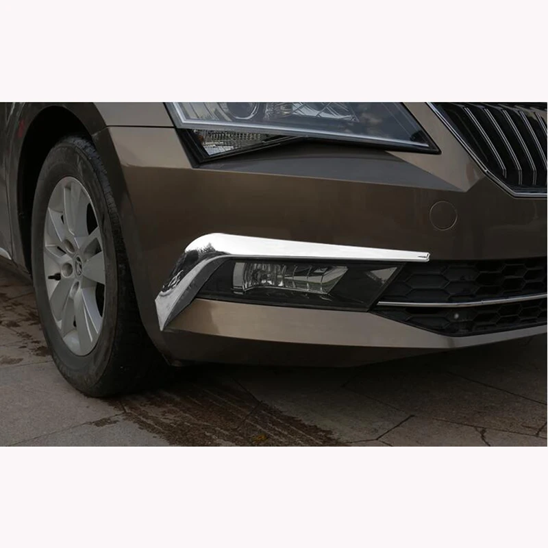 Для SKODA SUPERB-18 автомобильный Стайлинг 2 шт. АБС ХРОМ передний противотуманный светильник Внешний чехол наклейка