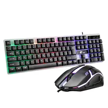 VONETS Проводной USB светодиодный подсветка с подобным механическим ощущением геймеров клавиатура мышь набор компьютер ПК ключ доска набор мышей
