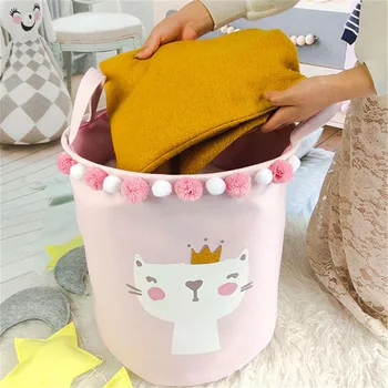 

Standing Storage Box Cartoon Storage Basket for Toy Dirty Clothes Laundry Basket Bag Toys Folding Sundries Laundry Hamper Fabric