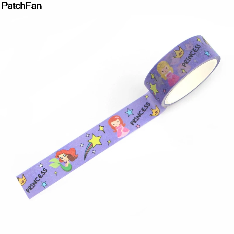 Patchfan принцесса мультфильм Забавный DIY Скрапбукинг дети клей Васи бумага маскировки клейкие ленты Печатный узор наклейки Наклейка A2424